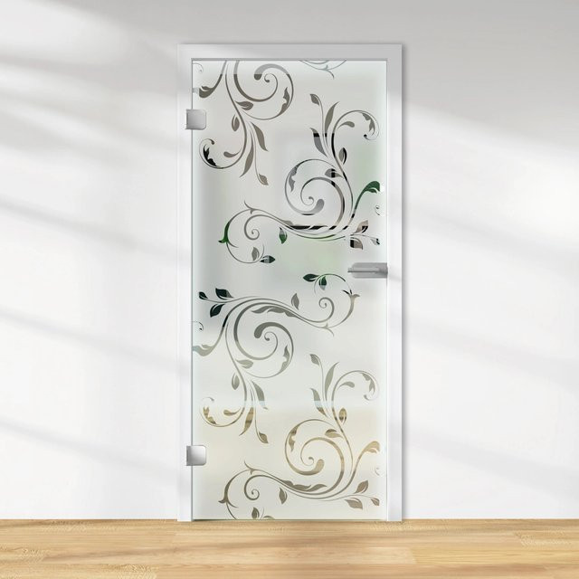 Skyscope Glasdrehtür ESG Floatglas Dekor Siebdruck Transparent DIN Links H x B x T: 197,2 x 83,4 x 0,8 cm - Bild 1