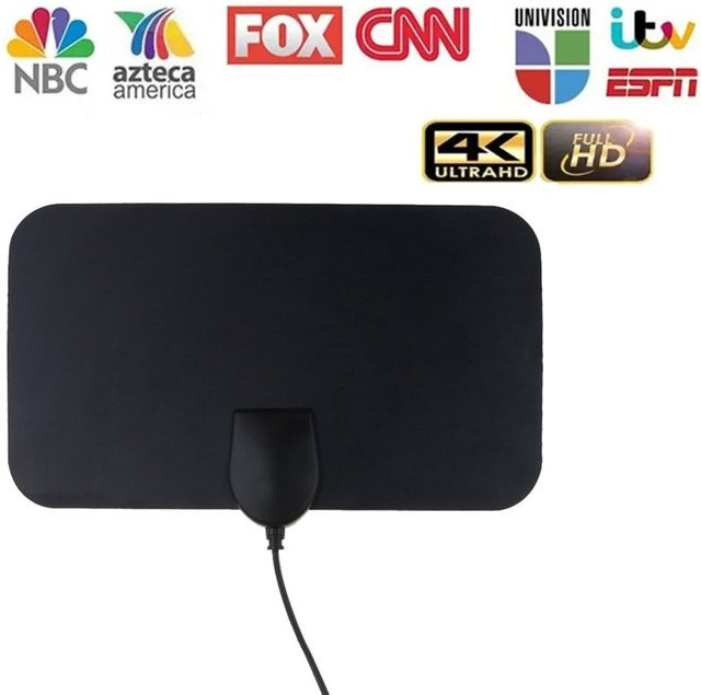 Mrgabwte TV Digital Box Antennenverstärker High-Gain HD Flache Innenantenne in Schwarz für Auto, Wohnmobil und Smart-TV - Bild 1