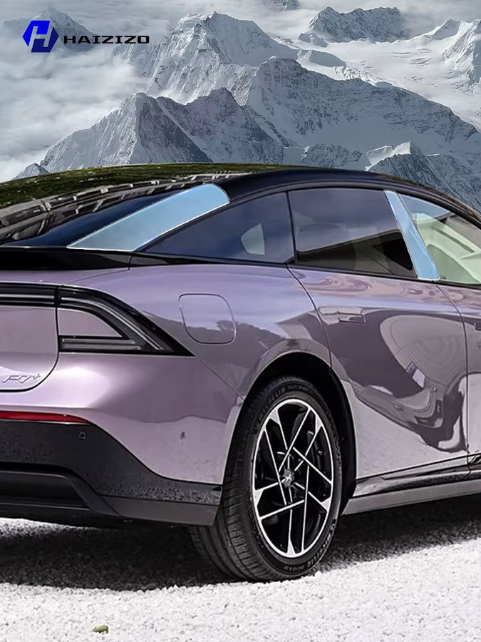 HAIZIZO TPU Schutzfolie für XPeng P7+ 2024-2025 B und C Säule, transparent, Anti-Scratch und Anti-Fingerprint PPF Vinyl Aufkleber für die Autotür-Zierleisten - Bild 4