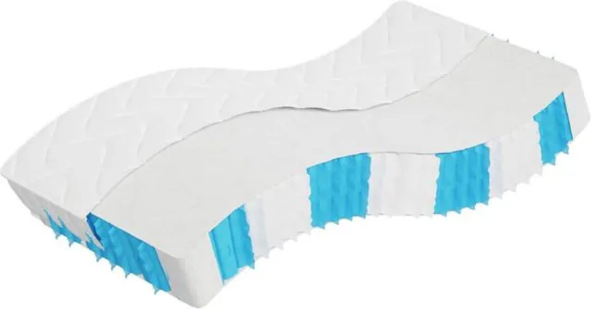 Vidaxl Taschenfederkern Matratze H2 in Weiß und Schwarz, B: 70 cm, L: 200 cm - Bild 1