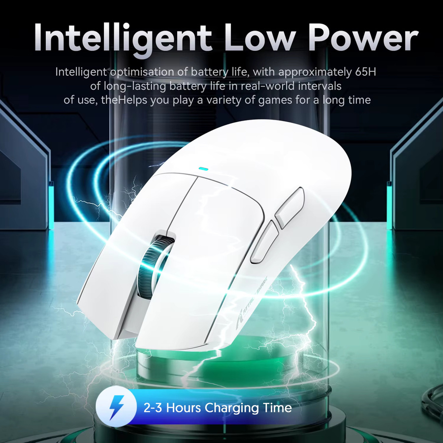 ATTACK SHARK X11SE Kabellose Gaming-Maus in Weiß mit PAW3311-Sensor, 22000 DPI und 63 g Superlight Design - Bild 5