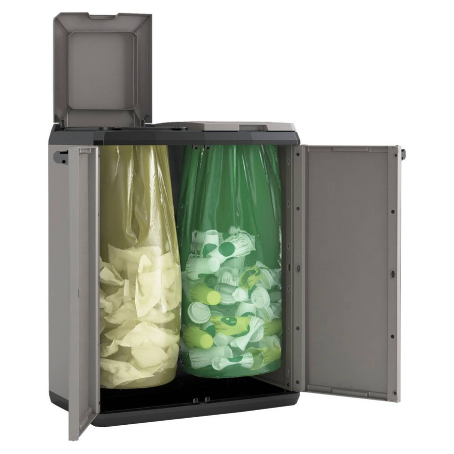 Keter Recyclingschrank Split Basic Mülltrennsystem Grau Kunststoff B/H/T: 68 x 85 x 39 cm - Bild 2