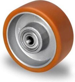 CASCOO Rad Serie DAU5 mit Doppelkugellager, Durchmesser: 8 cm, Farbe: Braun/Orange - Bild 1