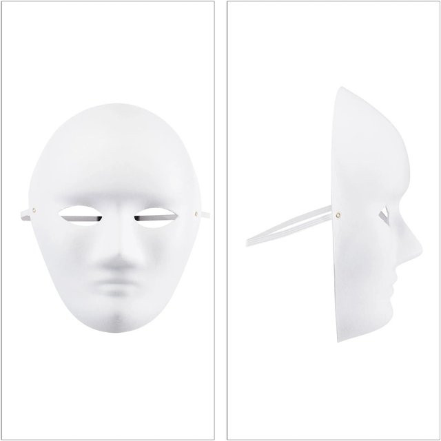 Relaxdays Masken, Papier, Weiß, 20-teiliges Set - Bild 1