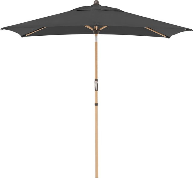 Doppler Sonnenschirm Alu Wood Ultra in Anthrazit mit Auto Tilt und Kurbelmechanismus, B/H/T: 210 x 233 x 14 cm - Bild 1