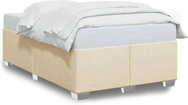 vidaXL Bettgestell aus Stoff in Creme mit Holzrahmen, B/T: 120 x 190 cm - Bild 1