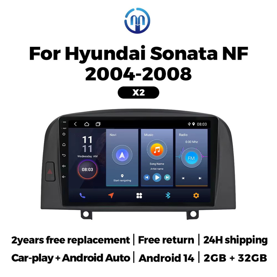 MEKEDE Carplay Android Auto Multimedia Radio für Hyundai Sonata NF 2004-2008 in Schwarz mit WiFi und Bluetooth - Bild 2