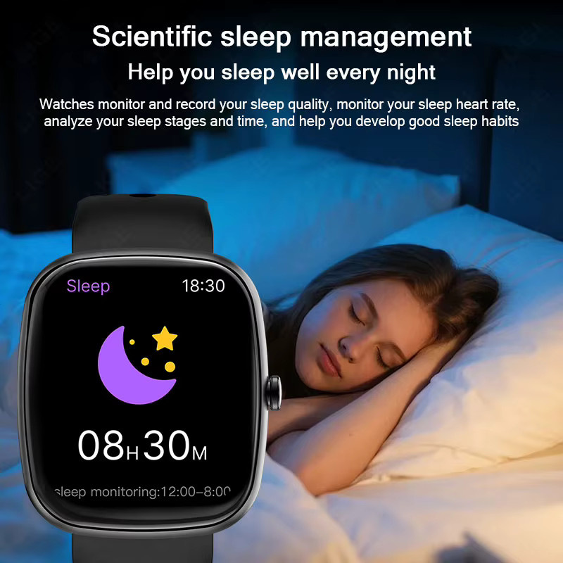 LIGE Smartwatch mit Bluetooth-Anruffunktion und 1,83 Zoll Display für Android und iOS, Sportuhr mit Herzfrequenzmessung und individuellem Zifferblatt in Schwarz und Pink - Bild 5