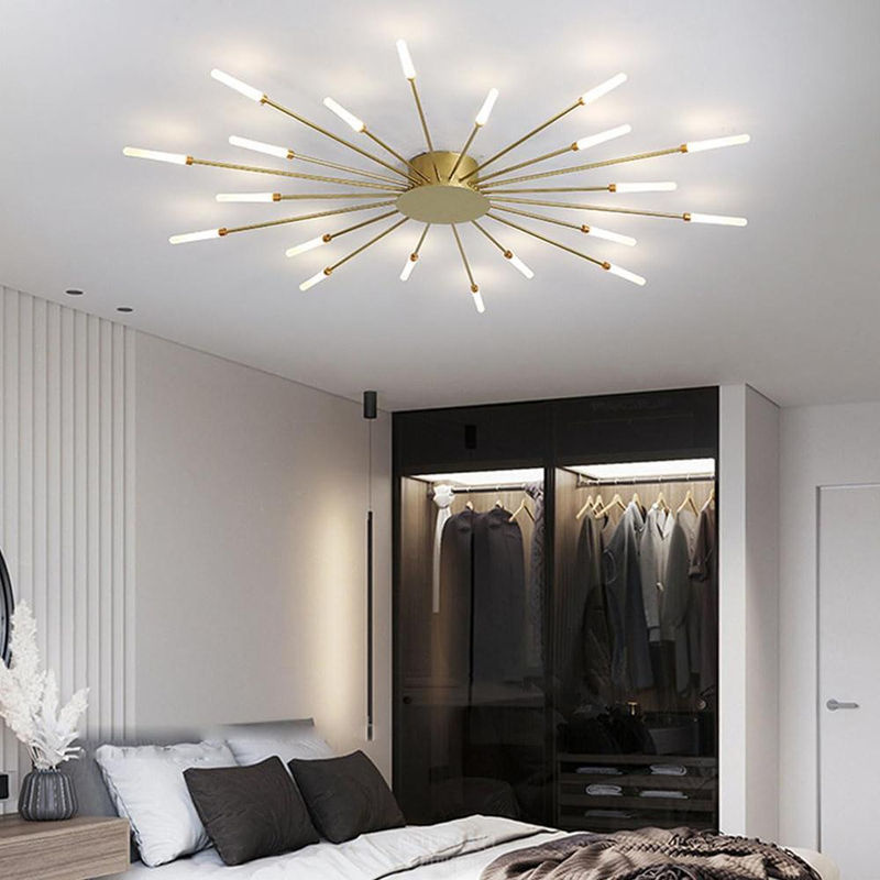 CozyCorner Moderne LED Pendelleuchte in Gold mit 30 Köpfen im kreativen Feuerwerk Design für Wohnzimmer, Schlafzimmer und Ausstellungshallen - Bild 5