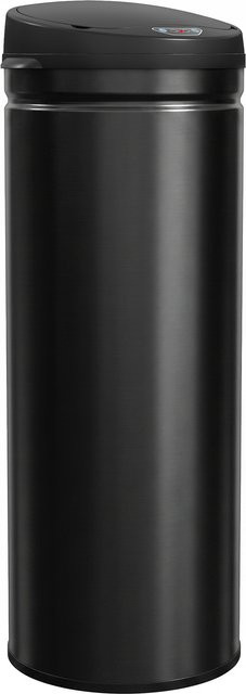 HOMCOM Sensor-Mülleimer aus Edelstahl mit Soft-Close-Deckel, 50 l, Schwarz - Bild 1