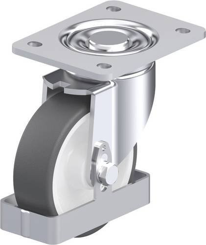 Blickle Stahlblech-Lenkrolle LH-POTH 125R-3-FS in Grau und Weiß mit 125 mm Rad-Durchmesser und 350 kg Tragfähigkeit - Bild 1