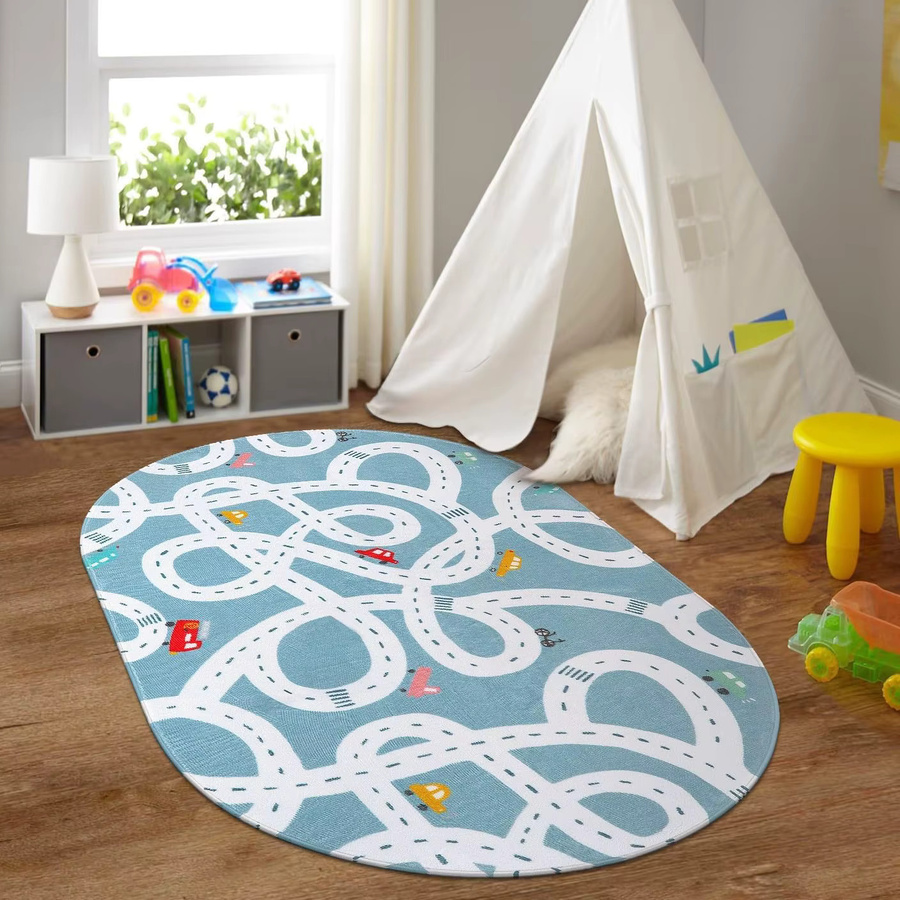 VIKAMA Kinderzimmerteppich mit Cartoon-Motiv für Schlafzimmer, Wohnzimmer und Flur - Bild 2