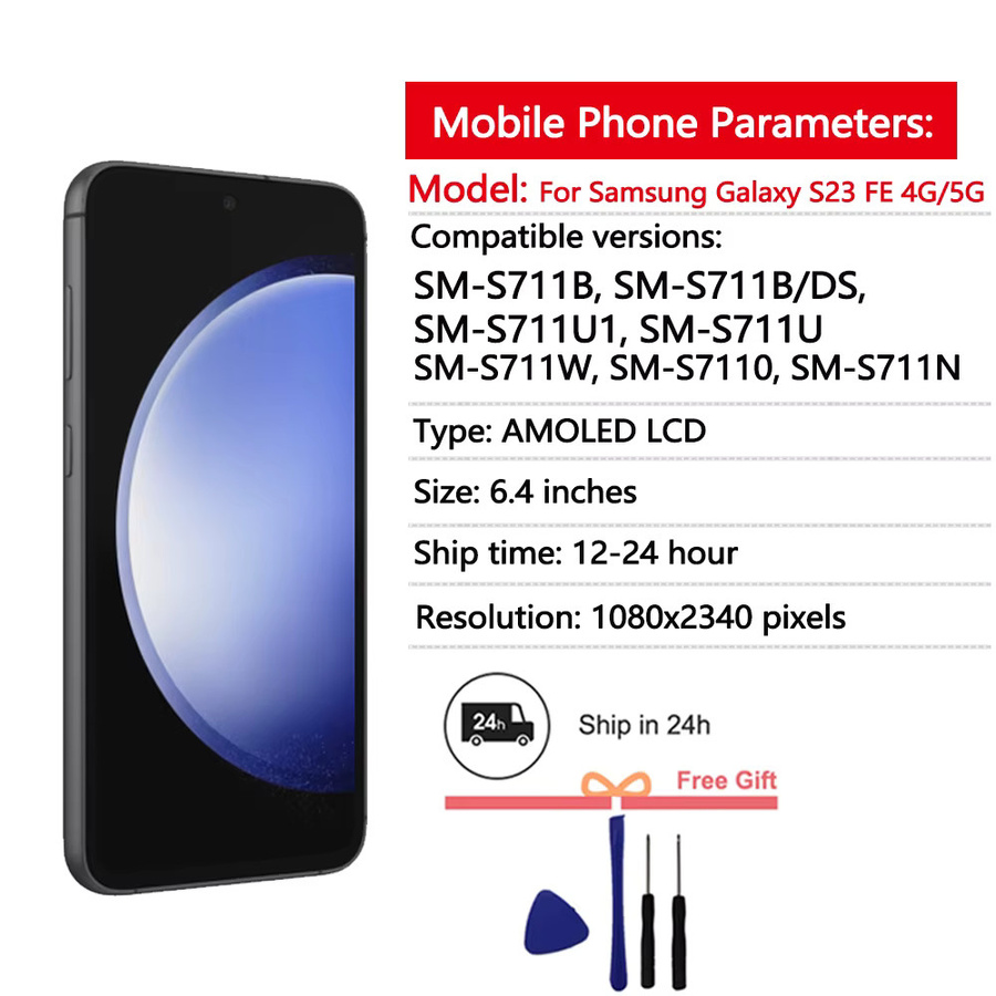 Samsung Galaxy S23 FE AMOLED Display mit Touchscreen Digitizer Einheit in Schwarz - Bild 2