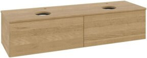 V&B Waschtischunterschrank Antao mit Beleuchtung ohne Frontstruktur, Farbe Eiche Honig, B/T: 160 x 50 cm - Bild 1