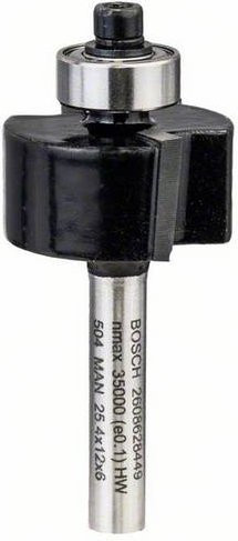 Bosch Falzfräser 6 mm mit D1 25,4 mm, L 12,4 mm und G 54 mm - Bild 1