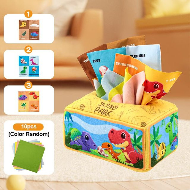 Yiran toy Kleinkind Zieh-Handtuch Reiß-Taschentuchbox, Stoffspielzeug, ab 0 Jahre - Bild 1
