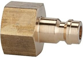 Riegler Nippel für Kupplungen NW 5, Messing blank, G 3/8 IG, SW 19, Farbe: Gold - Bild 1