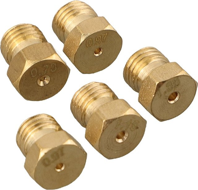 LEENKEA 5-teiliges Gasdüsen-Brennerdüsen-Set aus Messing in Gold, Höhe: 9 mm, Durchmesser: 7 mm - Bild 1