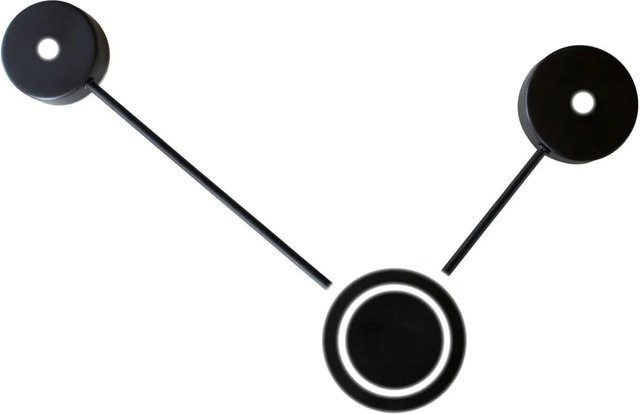 Licht-Erlebnisse LED Wandleuchte in Schwarz aus Aluminium, dimmbar, Warmweiß 3000 K, Höhe: 44 cm, Breite: 40 cm, Tiefe: 12 cm - Bild 1