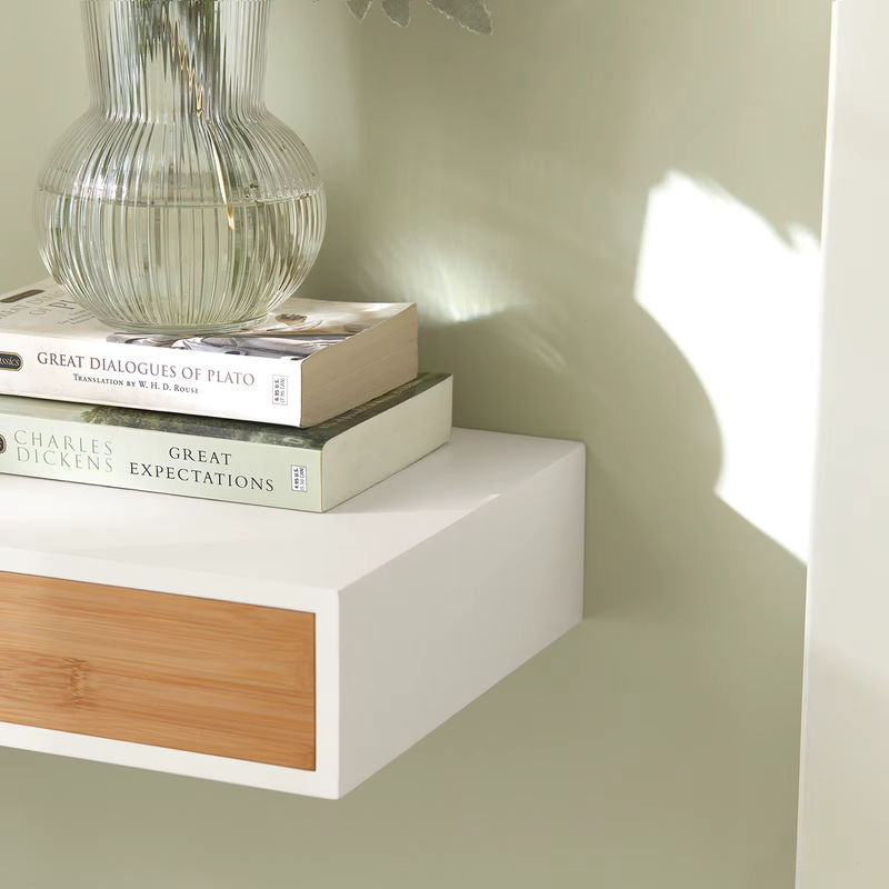 SoBuy FRG93-WN Schweberegal in Weiss mit Wandschrank und Schublade, Breite: 60 cm - Bild 5