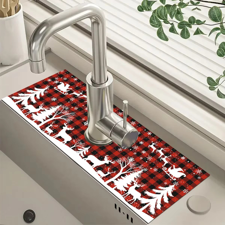 VIKAMA Kieselgur-Erdmatte als saugfähiges Wasserhahn-Pad für die Küche und das Badezimmer, rechteckig, B/T/H: 38,0 x 38,0 x 1,0 cm - Bild 2