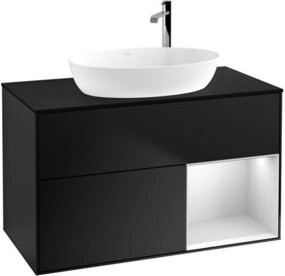 V&B Waschtischunterschrank Finion 100 in Blau und Weiß lackiert, B/T/H: 100 x 50,1 x 50,1 cm - Bild 1