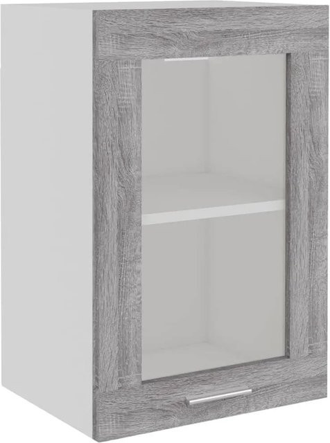 vidaXL Hängeschrank mit Glastüren in Grau, B/T/H: 40 x 31 x 60 cm - Bild 1