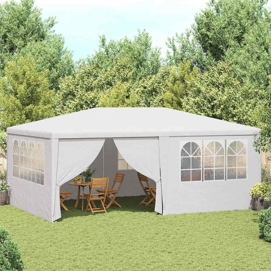 vidaXL Profi-Partyzelt mit Seitenwänden Weiß, B/T: 6 x 4 m - Bild 2