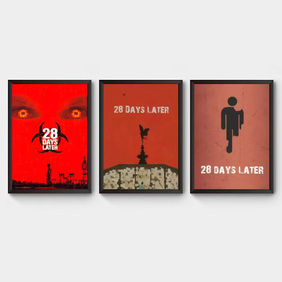Rastar Vintage-Poster 28 Tage später Horrorfilm Selbstklebender Wandsticker in Weiß und Rot - Bild 2