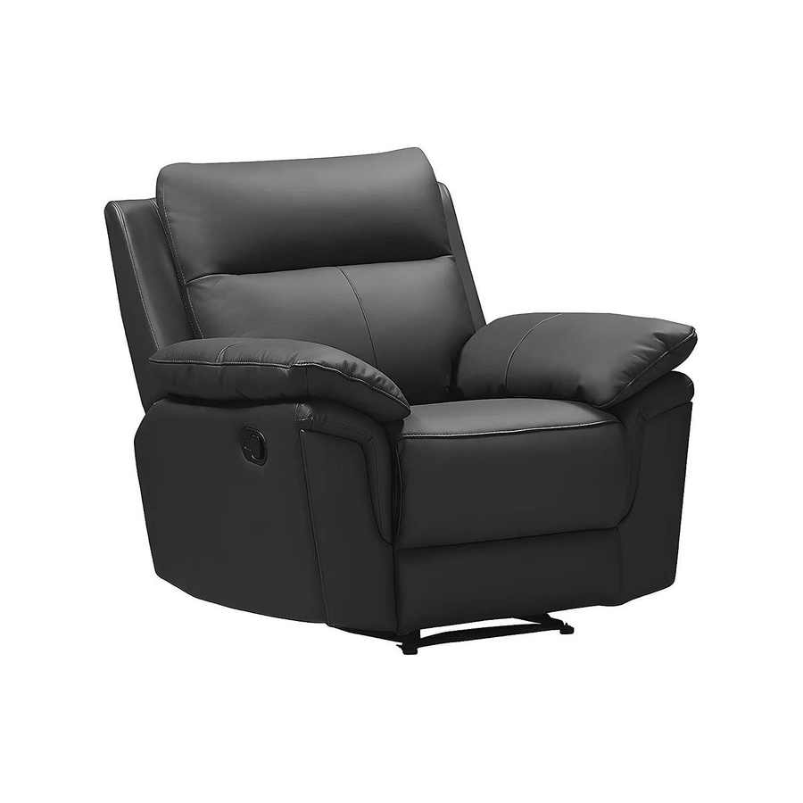 Vente-unique Relaxsessel Pakita in Schwarz mit Kunstleder und Holzgestell, Höhe: 98 cm, Breite: 102 cm, Tiefe: 92 cm - Bild 2