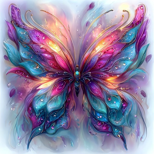 EverShine DIY 5D-Diamantgemälde Schmetterling mit runden Steinen in Multicolour, Mosaik-Tierhandwerk zur Heimdekoration - Bild 1