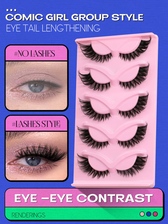 Veltrinay Fake Lashes Cat Eye, Faux Nerz Wimpern, Natural Look - Bild 6