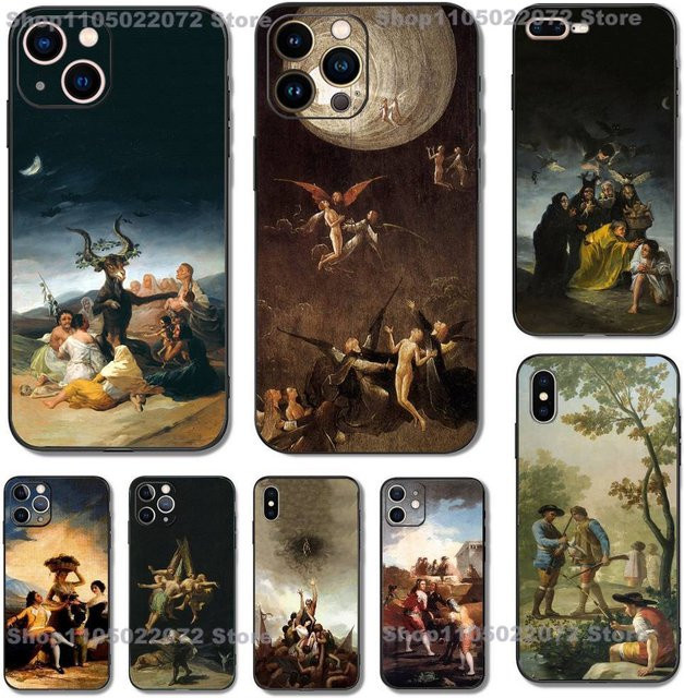 Stoßfeste Silikon Handyhülle mit Francisco Goya Kunstmotiv für Apple iPhone Modelle in Schwarz und Multicolour - Bild 1