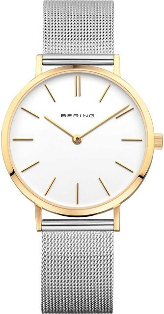 Bering Damenuhr, Quarz, Edelstahl, 34 mm, Weiß, Saphirglas - Bild 1