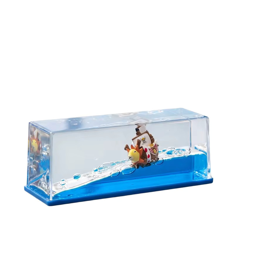 Bandai One Piece Thousand Sunny und Going Merry Flüssigkeits-Driftflasche als schwimmende Schiffs-Dekoration für deinen Schreibtisch - Bild 5