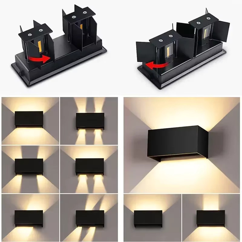 OSABO LED Wandleuchte aus Aluminium für Außen und Innen, Up-Down Licht, IP65 wasserdicht, modern rechteckig, Warmweiß, Schwarz oder Weiß - Bild 4