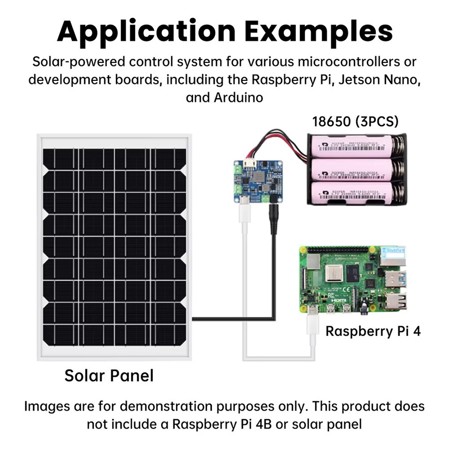 Solar Power Manager Modul D in Blau für Arduino, Jetson und Raspberry Pi zum Laden von Li-Akkus mit 5V 3A Ausgang für 6 bis 24V Solarmodule - Bild 3