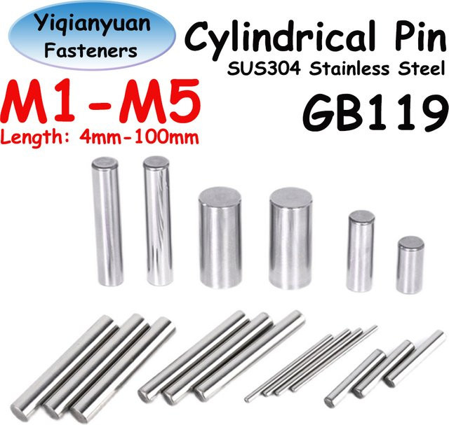 Yiqianyuan Zylindrische Lagerpositionierungs- und Befestigungsdübel aus SUS304 Edelstahl, Silber, GB119 - Bild 1