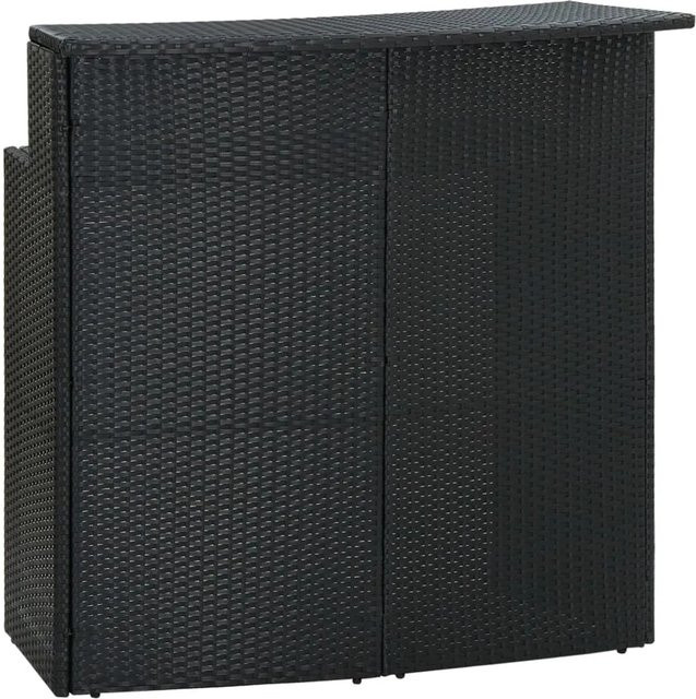 vidaXL Garten-Bartisch aus schwarzem PE-Rattan und pulverbeschichtetem Stahl, B/T/H: 120 x 55 x 110 cm - Bild 1