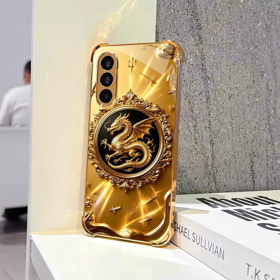 Vergoldete Drachen-Handyhülle für Samsung Galaxy S26 S25 S24 S23 S22 Ultra Plus FE in Gold - Bild 3