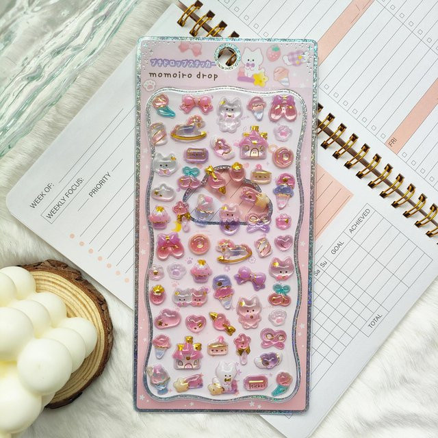 Japanische Kawaii Mini 3D Relief-Tieraufkleber von Yiran toy 1 in Multicolour für Schreibwaren und DIY-Projekte - Bild 1