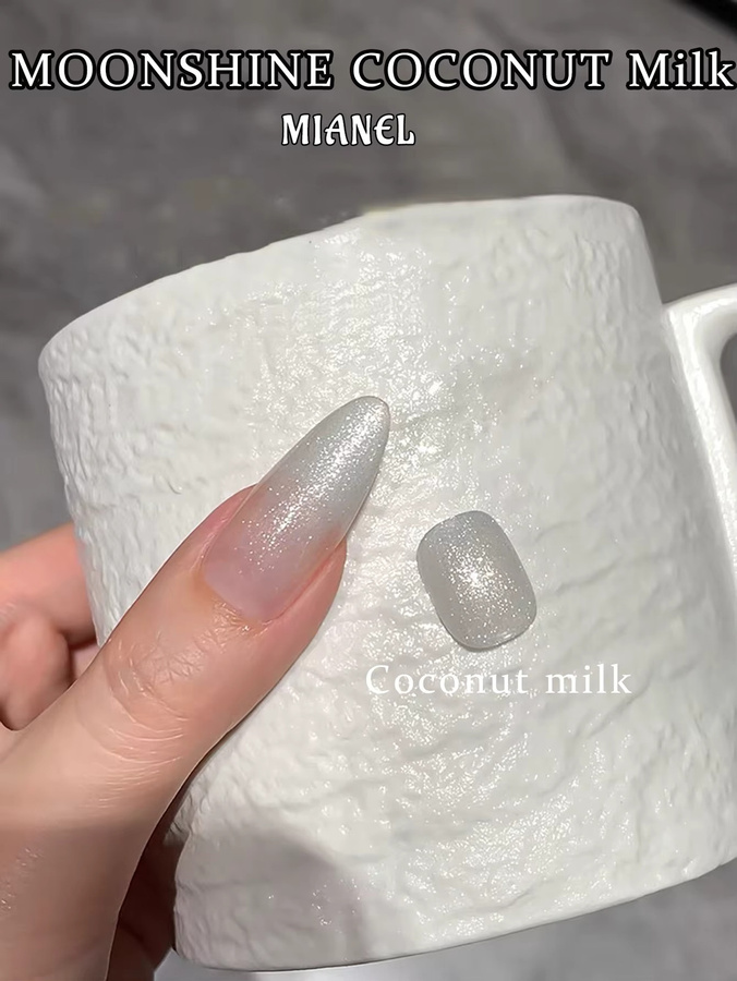 MIANEL Moonlight Coconut Milk White Glitter Gel Nagellack, 12 ml - Bild 4