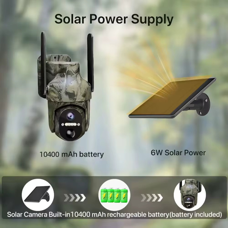 REHENTINT Solar Wildlife Kamera mit 2K 3MP Auflösung, 4G LTE Sim Karte, Bewegungserkennung und Nachtsicht, Multicolor - Bild 3