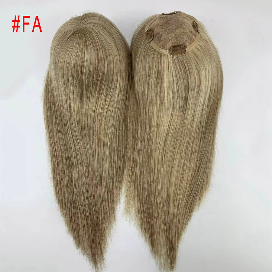Umar Echthaar-Topper für Damen, blond, glatt, Mono-Basis - Bild 4