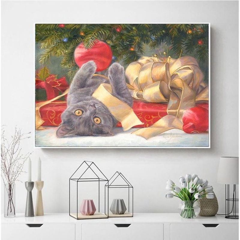 FIYO Diamond Painting Set Weihnachten Motiv Weihnachtsmann DIY Mosaik Stickset mit runden Steinen, mehrfarbig, B/H: 20 x 30 cm - Bild 1