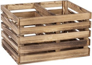 iWerk Holzkiste aus Holz in braun-geflammt, B/T/H: 40 x 40 x 30 cm - Bild 1