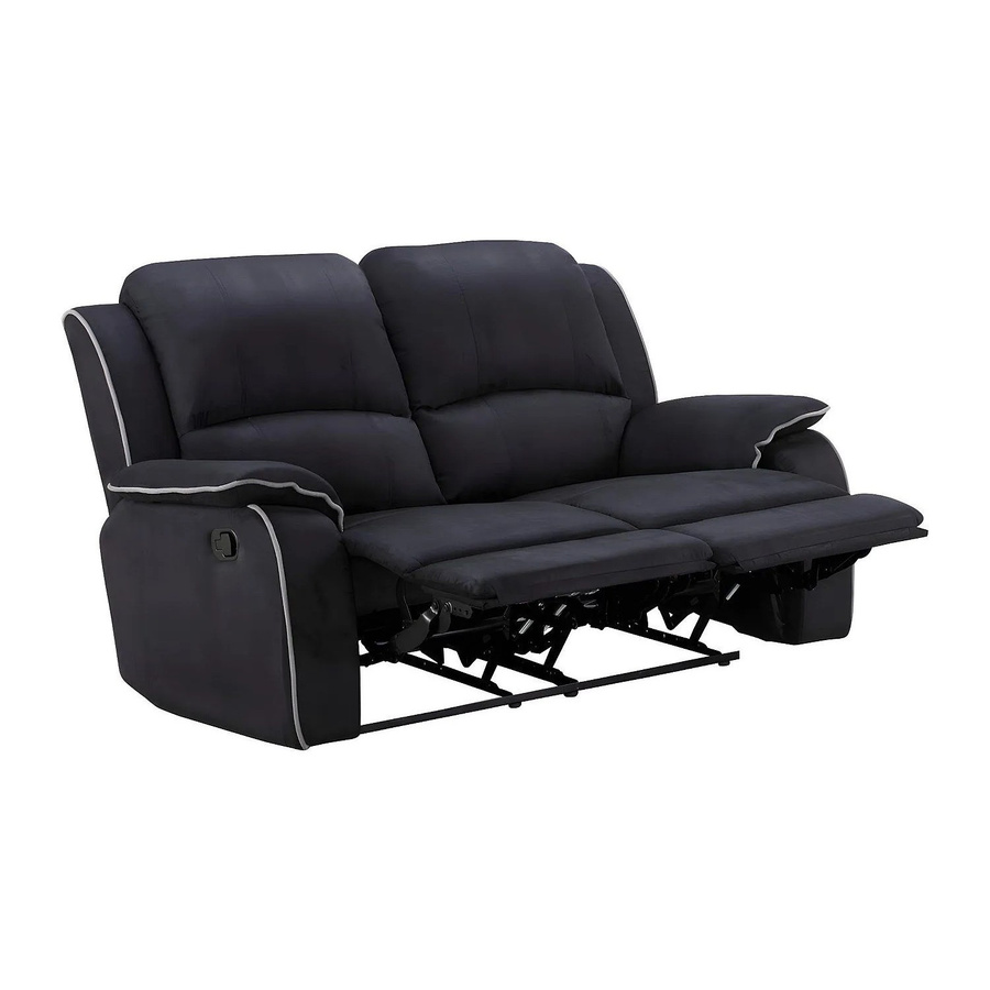 Vente-unique Relaxsofa Hernani aus Microfaser in Schwarz, Breite: 158 cm - Bild 2
