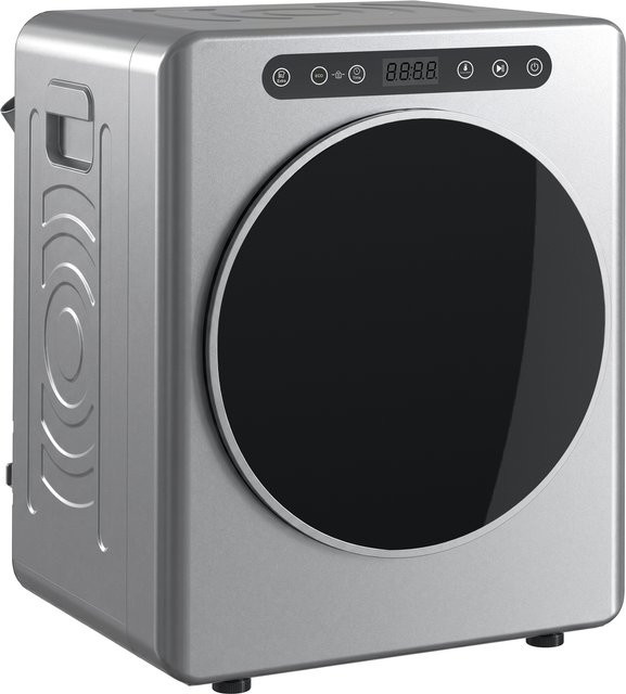 HOMCOM Mini Ablufttrockner Silber mit 5kg Kapazität, 6 Programmen, Sterilisation und Touch-Screen - Bild 1