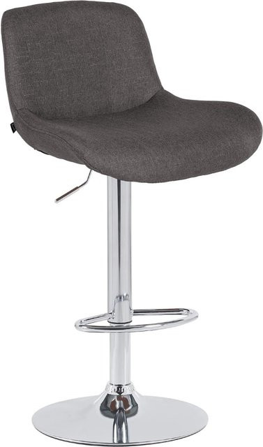 DELUKE Barhocker PONOR in Dunkelgrau mit Samtbezug, höhenverstellbarer Barstuhl mit Lehne und 360 Grad Drehbarkeit, B/T/H: 50 x 50 x 85 cm - Bild 1
