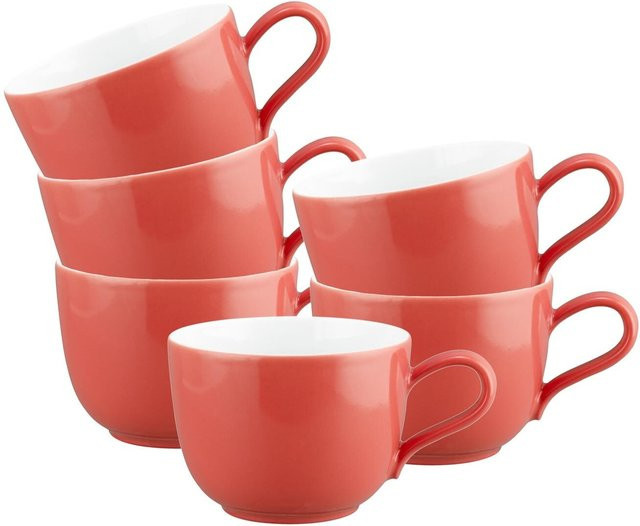 Seltmann Weiden Kaffeetassen Liberty Pure Colors Rot 6er Set 260 ml - Bild 1